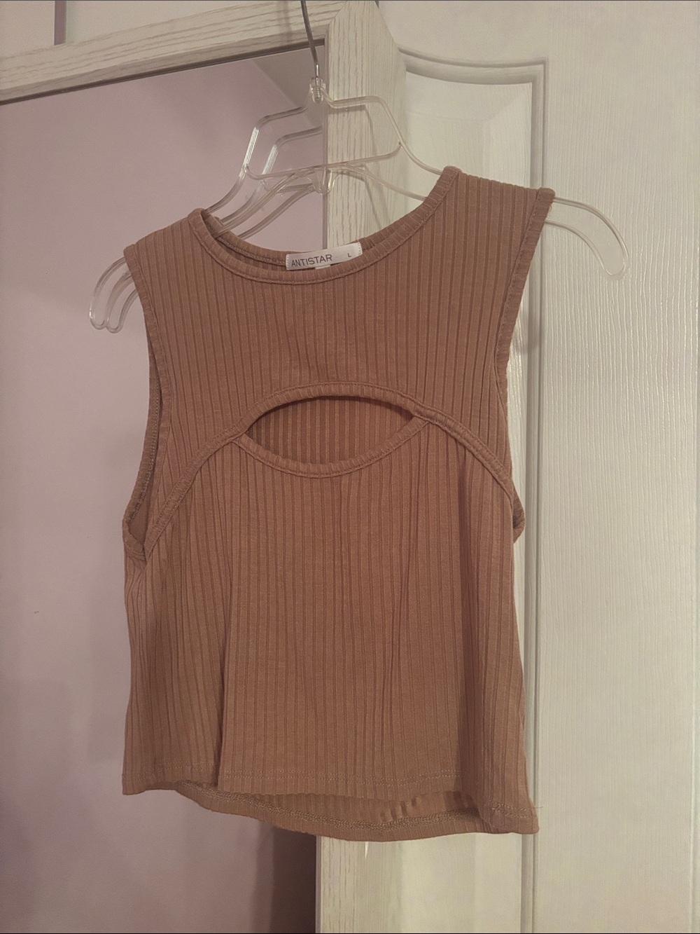 Antistar Women's Ribbed Cutout Tank Top- Size L